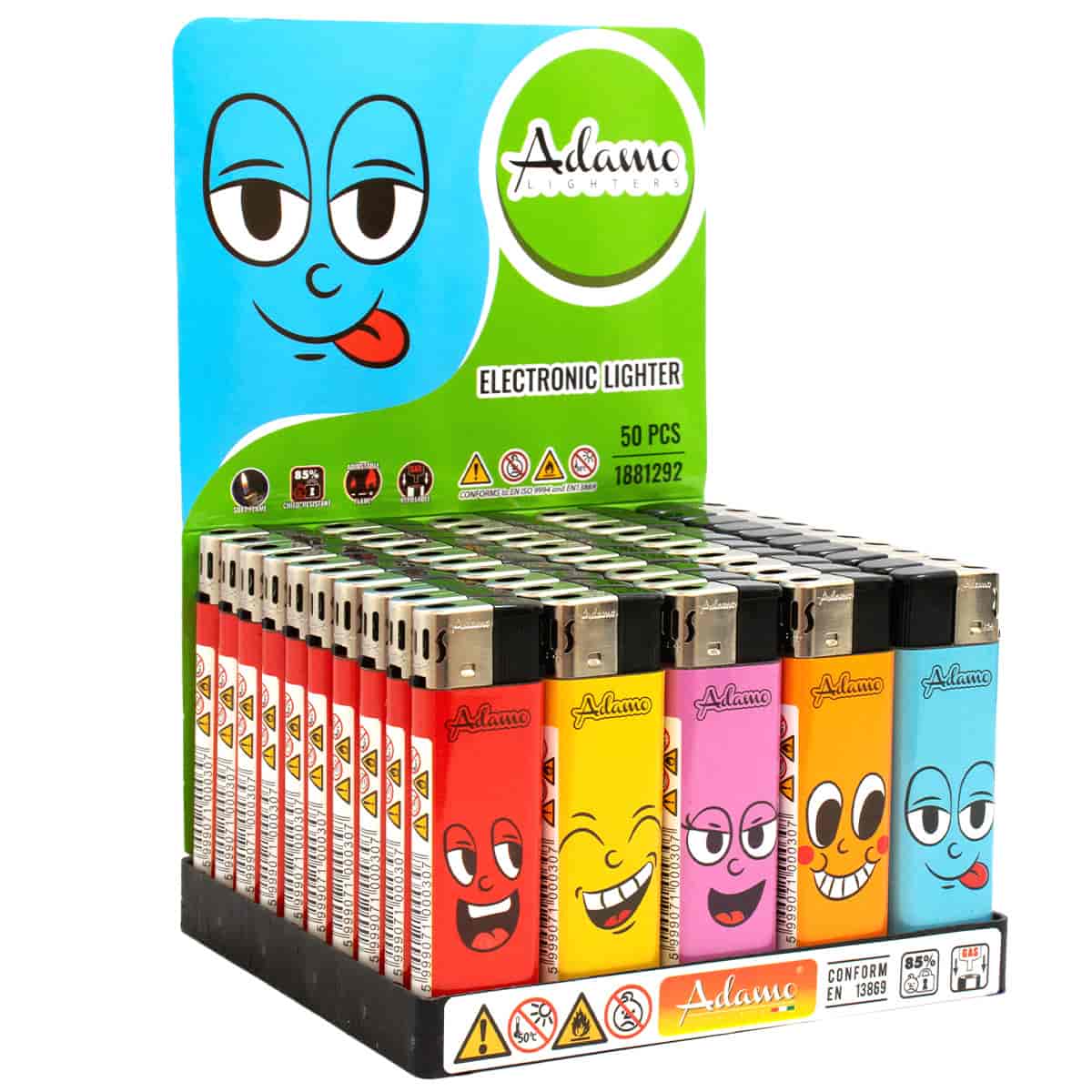 Elektromos Öngyújtó 1881292 Adamo Vegyes mintás Smiley - 2. image