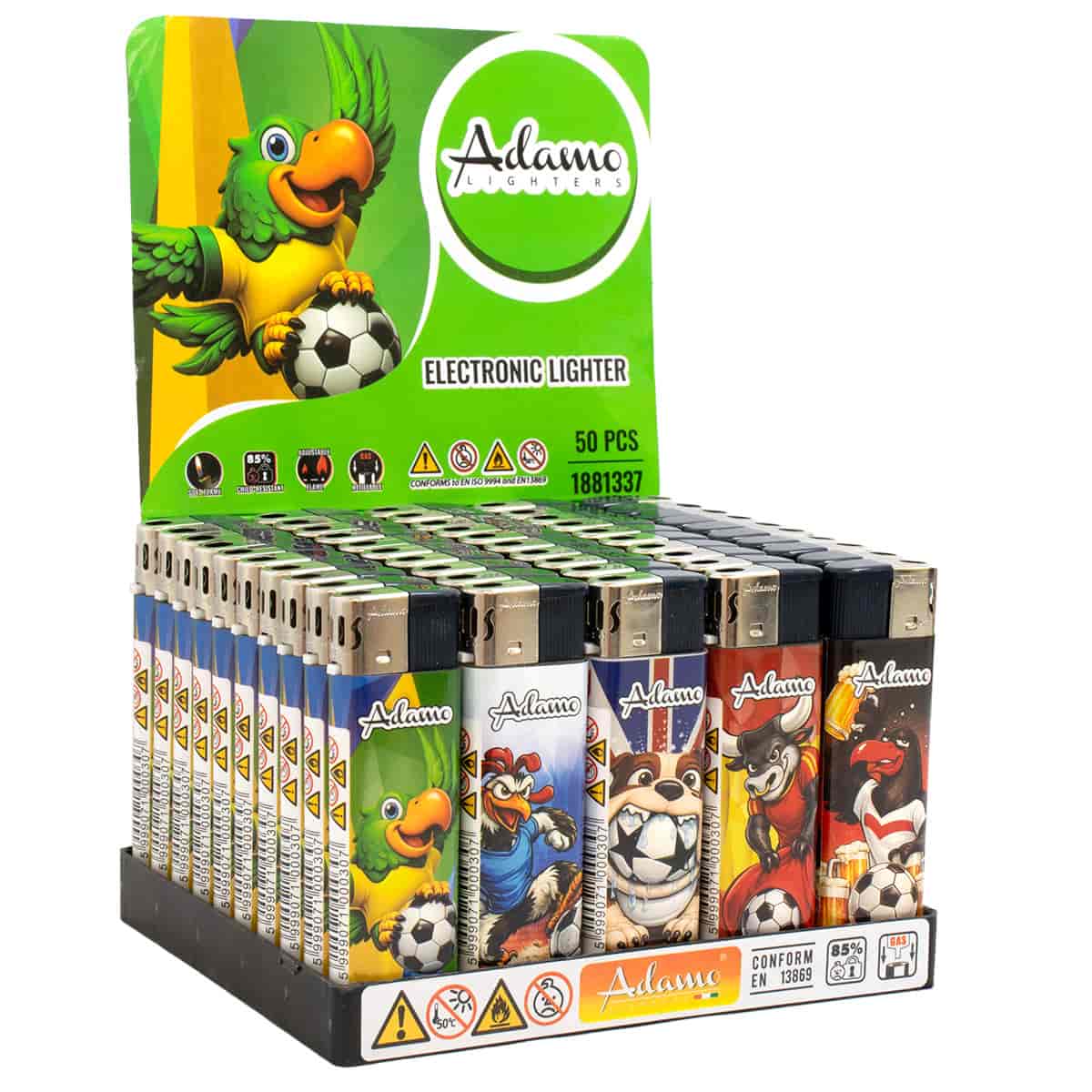 Elektromos Öngyújtó 1881337 Adamo Vegyes mintás Foci állatok - 2. image