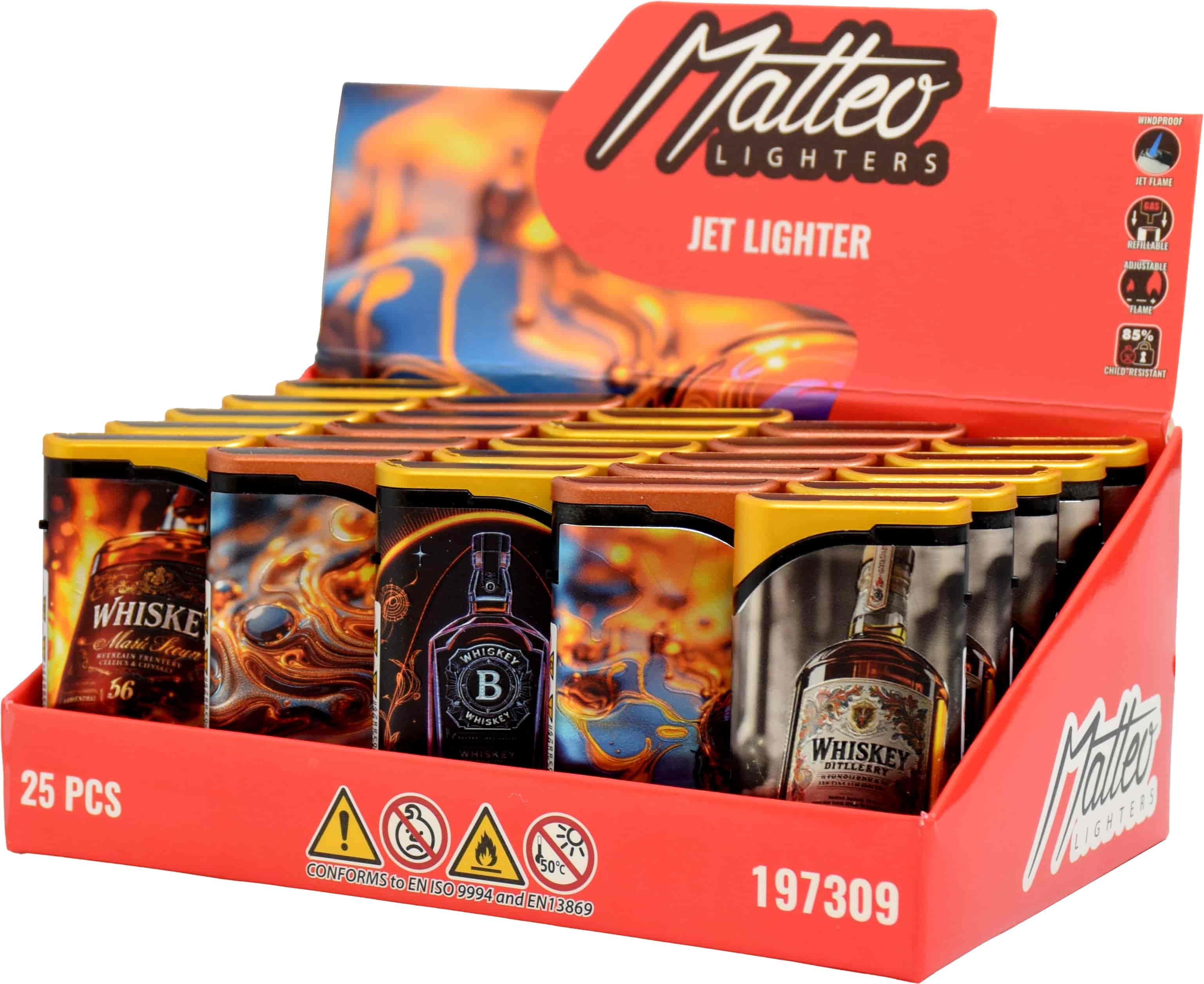 Jet Öngyújtó 197309 Matteo Las Vegas Fémtokos kitapintható Whiskey eszencia - 2. image