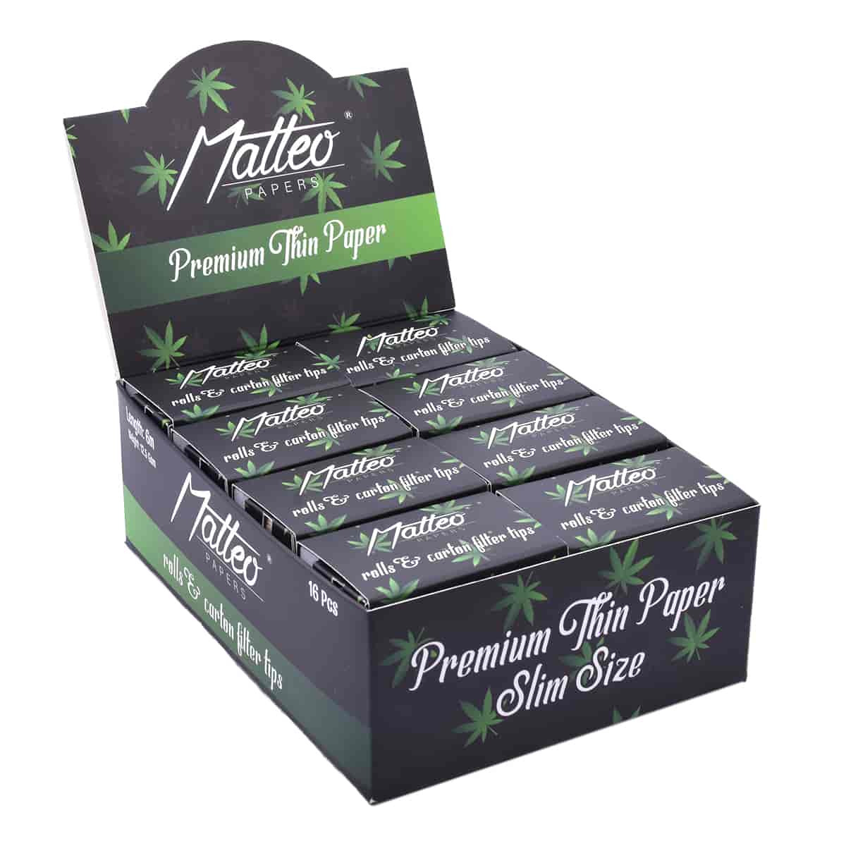 Cigarettapapír 918001 Matteo Matteo prémium vékony fekete 6M+ECO Tip - 2. image