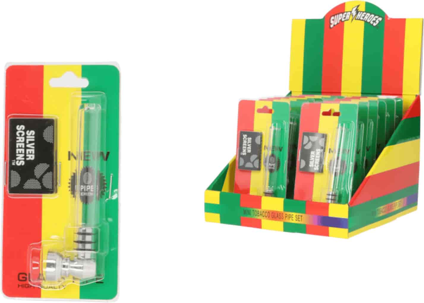 Üveg pipa A340704 Super Heros bliszter 9 cm - 1. image