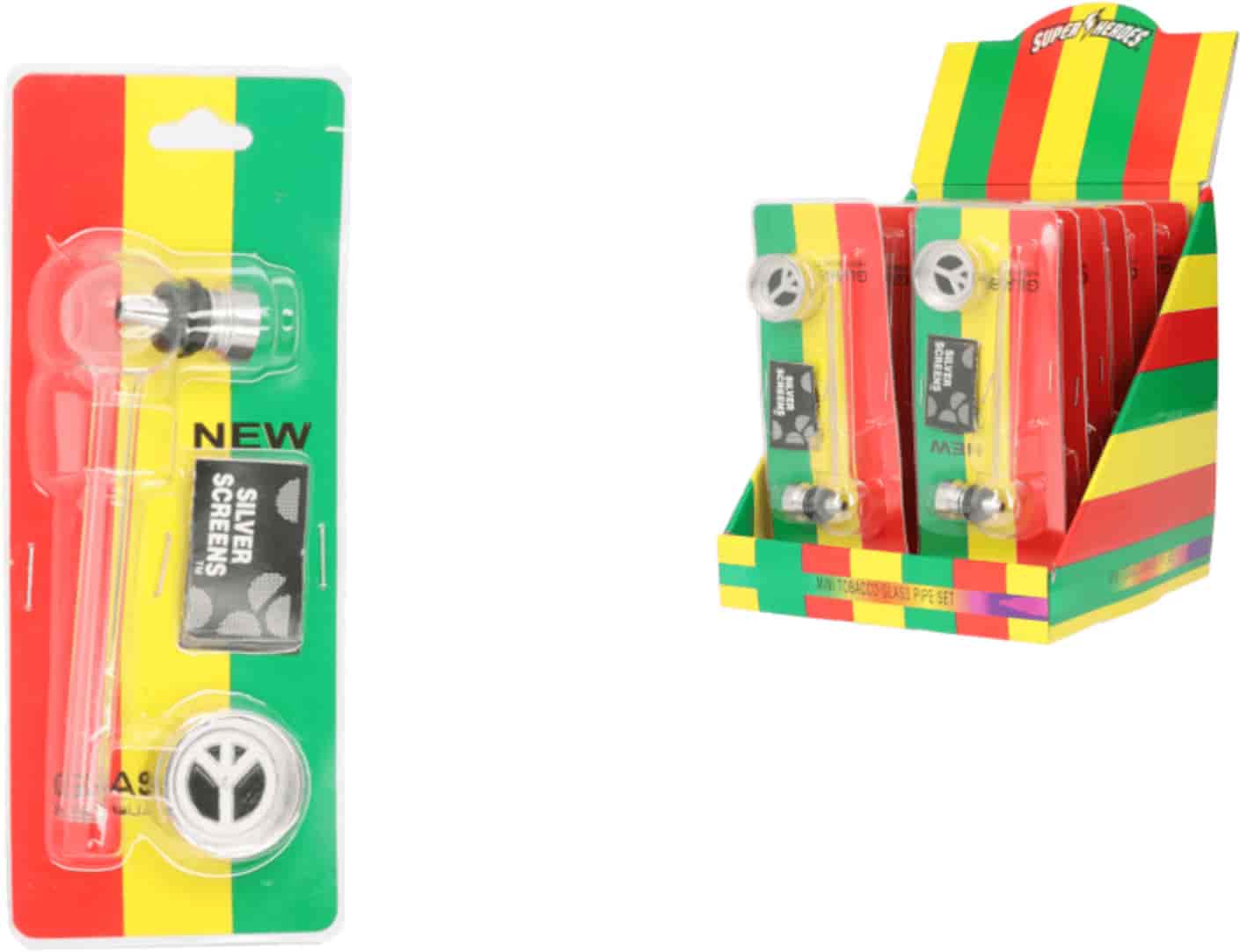 Üveg pipa A340707 Super Heros bliszter + dohányőrlő - 1. image