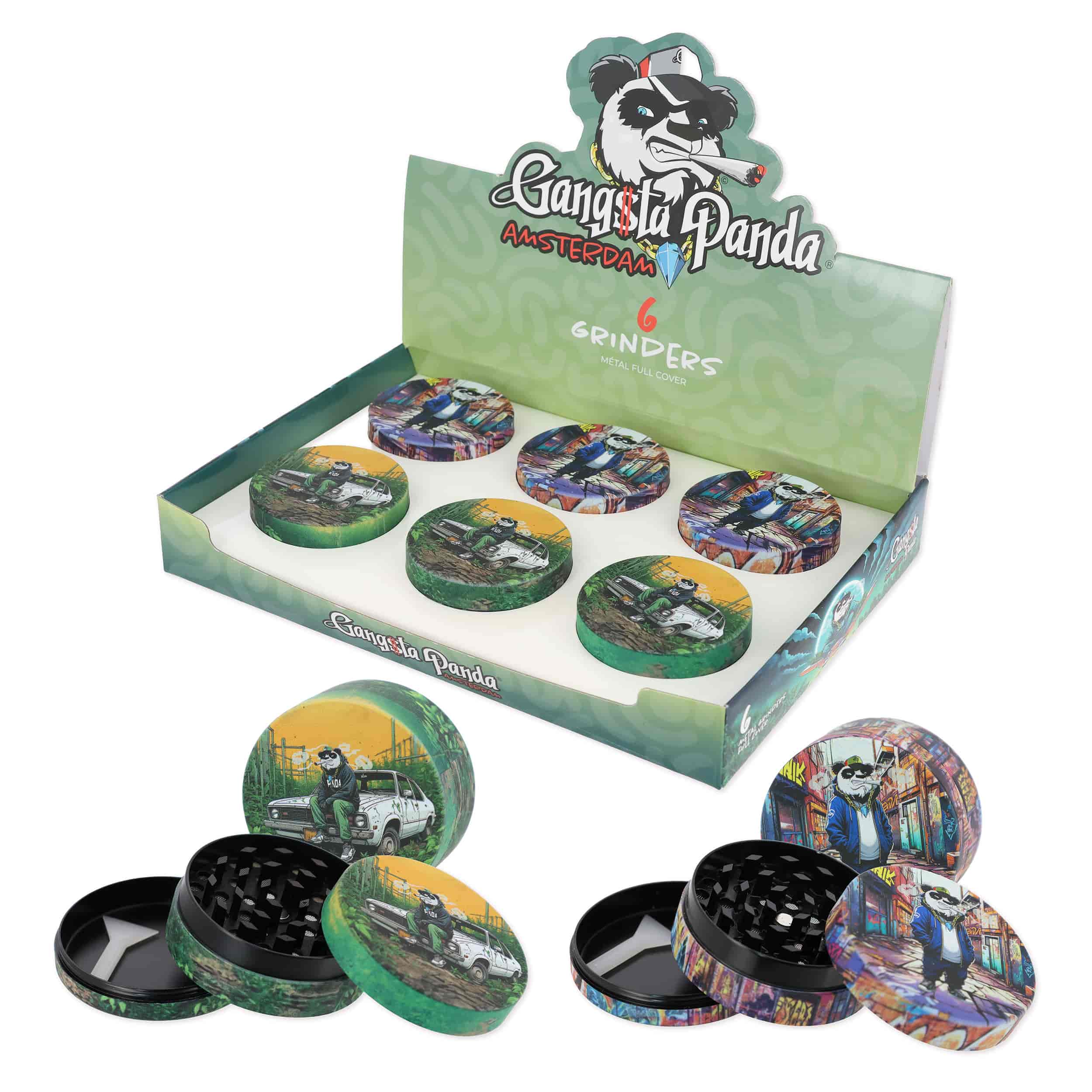 Dohányőrlő AAC35012 Fém 3 részes Gangsta Panda 52 mm - 3. image