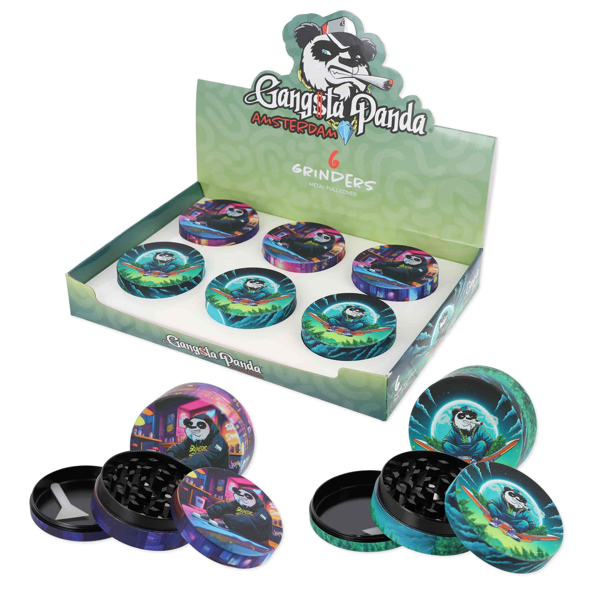 Dohányőrlő AAC35013 Fém 3 részes Gangsta Panda 52 mm - 3. image