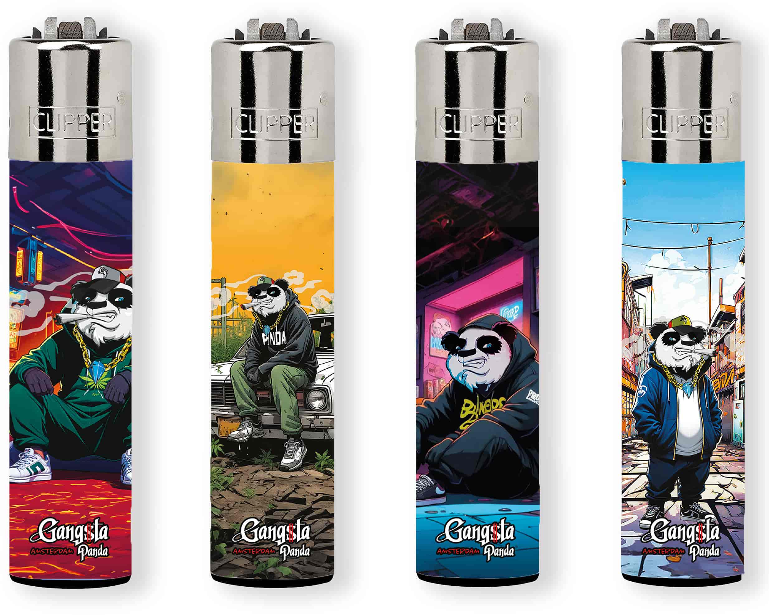 Tűzköves Öngyújtó AAC35110 henger alakú Gangsta Panda - 1. image