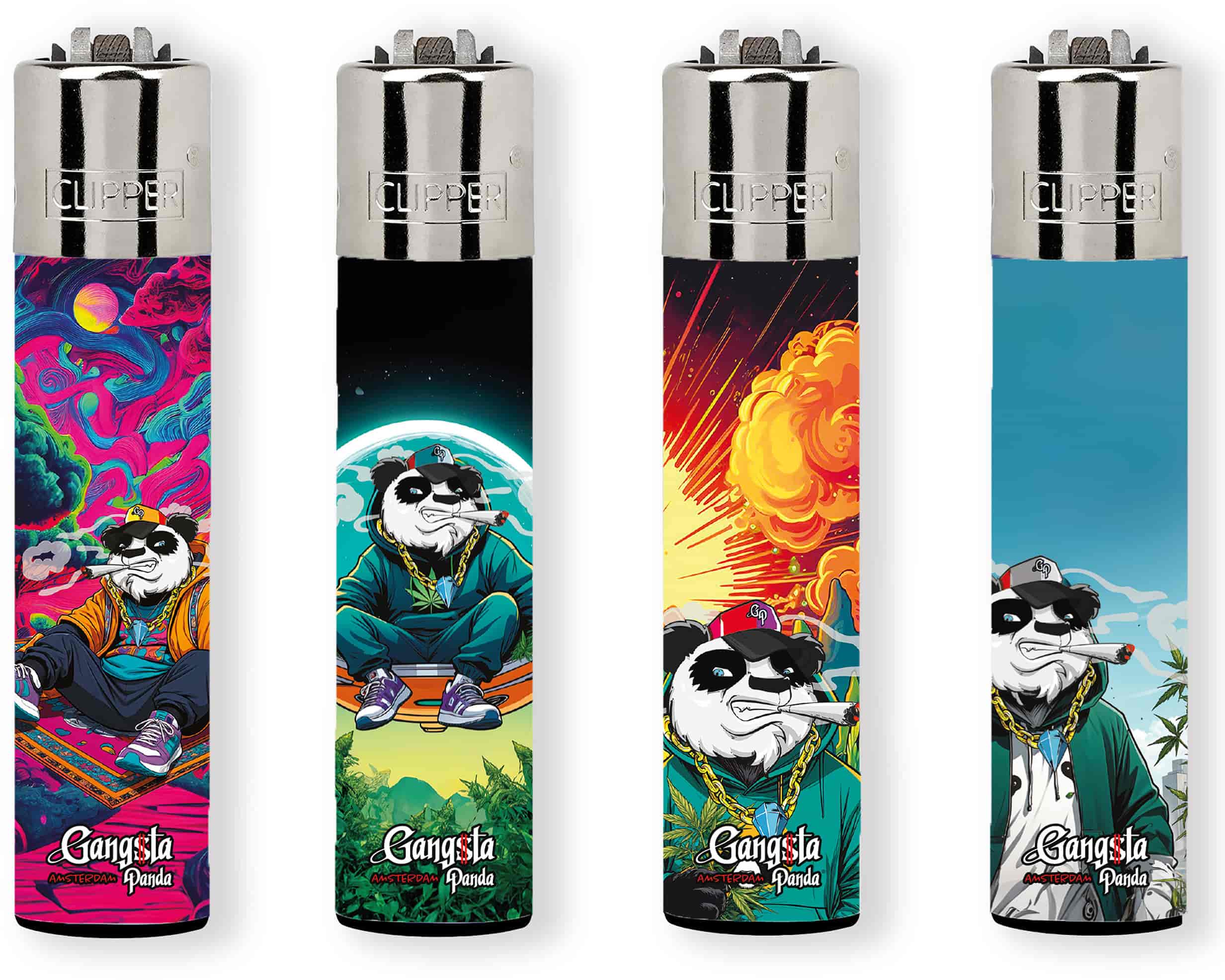 Tűzköves Öngyújtó AAC35111 henger alakú Gangsta Panda - 1. image