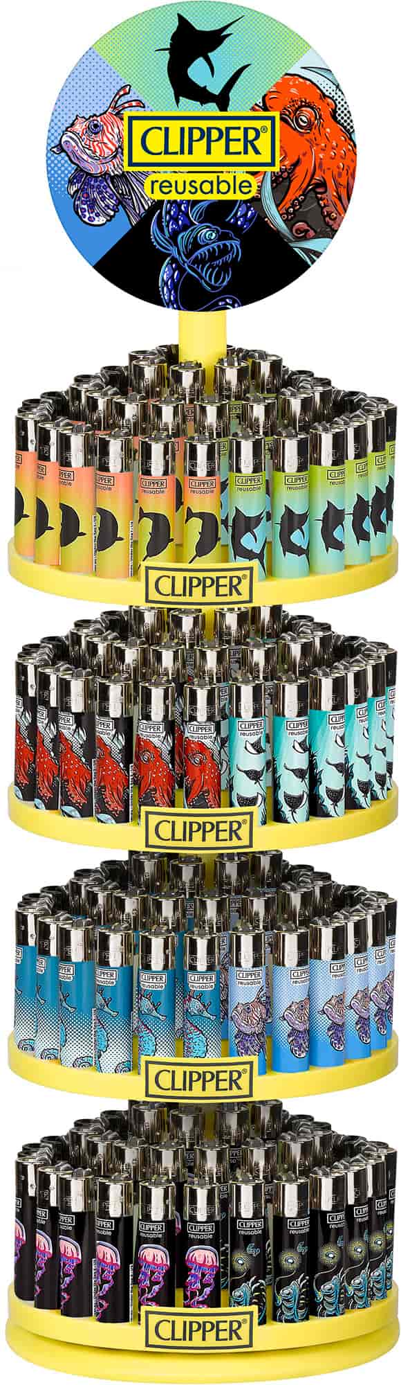 Öngyújtó CL3H255BCH tűzköves Clipper állványos Tenger alatti lények - 1. image