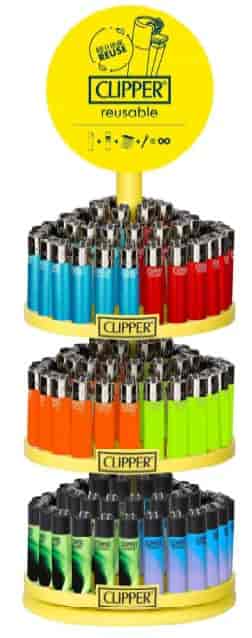 Öngyújtó műanyag CP2H017BCH tűzköves mini állványos Clipper színes - 1. image