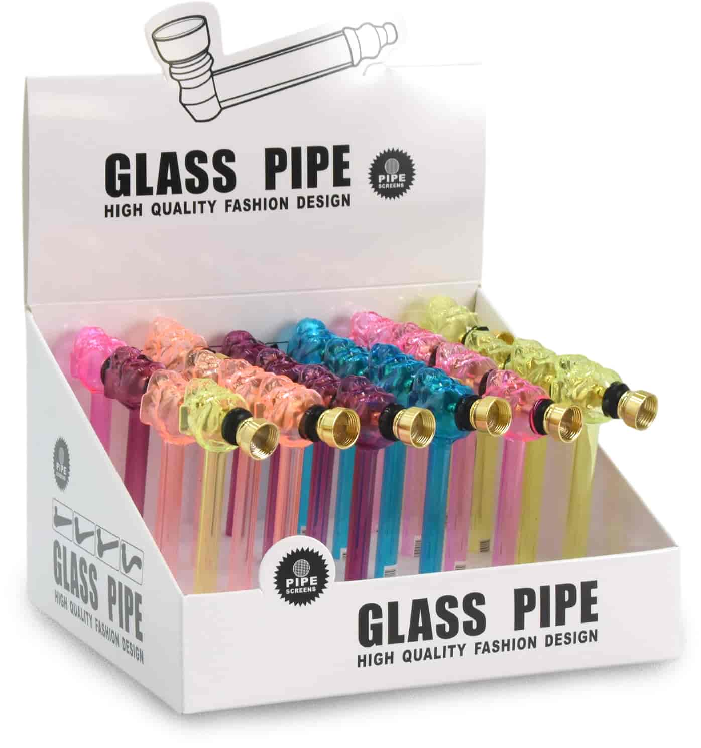 Üveg pipa GP1006 áttetsző Koponyás Neon - 2. image