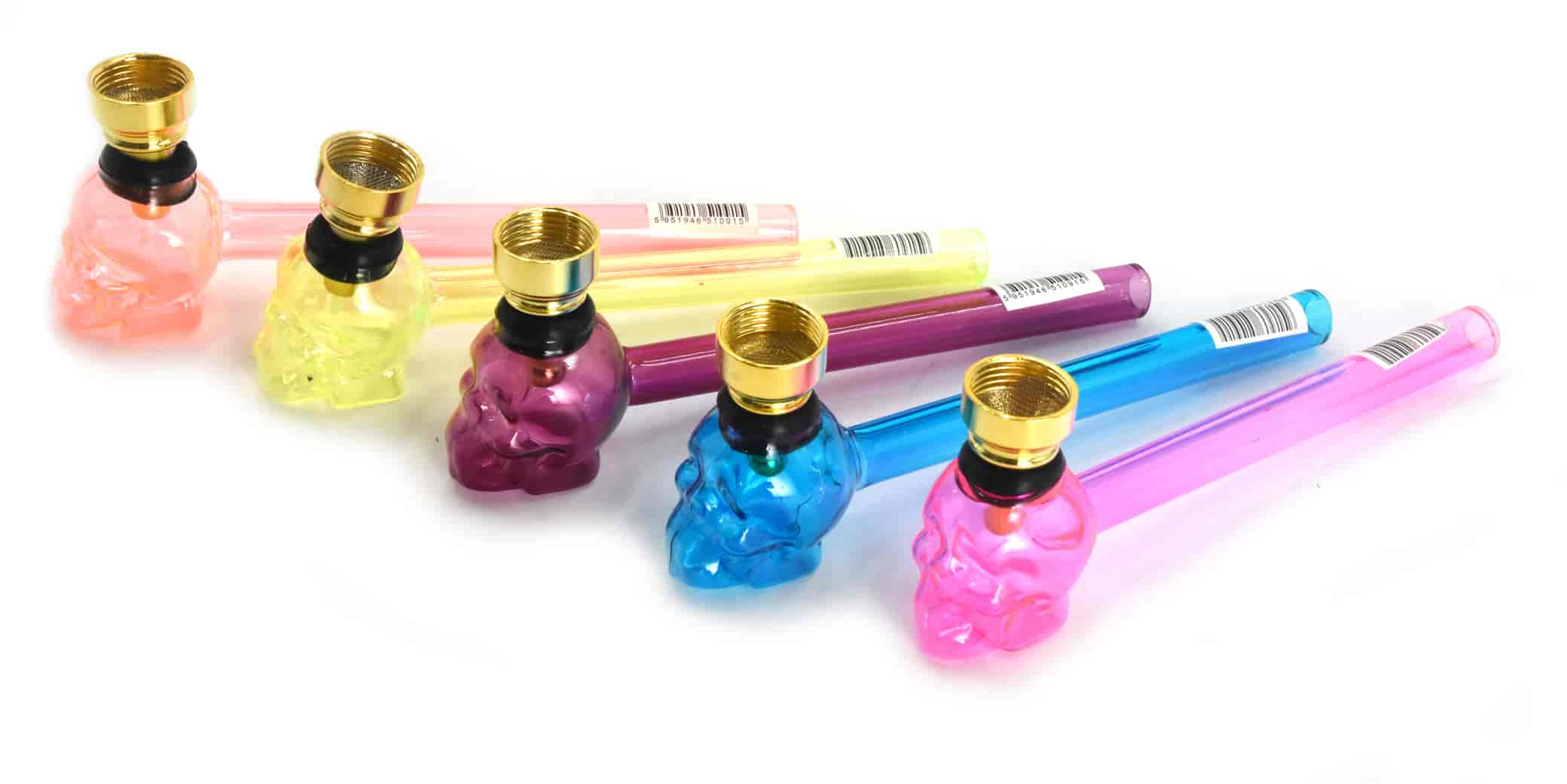 Üveg pipa GP1006 áttetsző Koponyás Neon - 1. image
