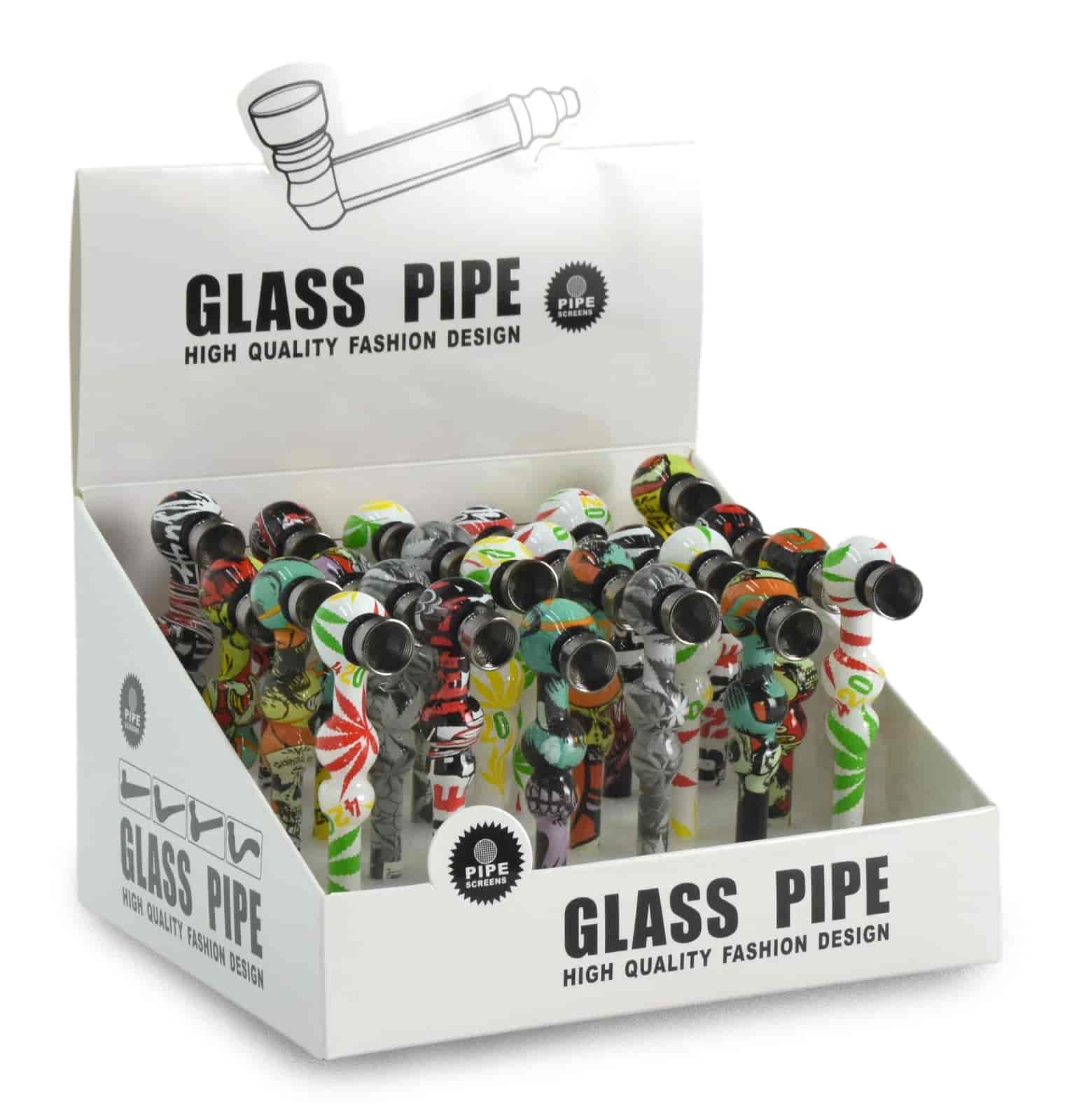 Üveg pipa GP1008 Színes Graffiti - 2. image