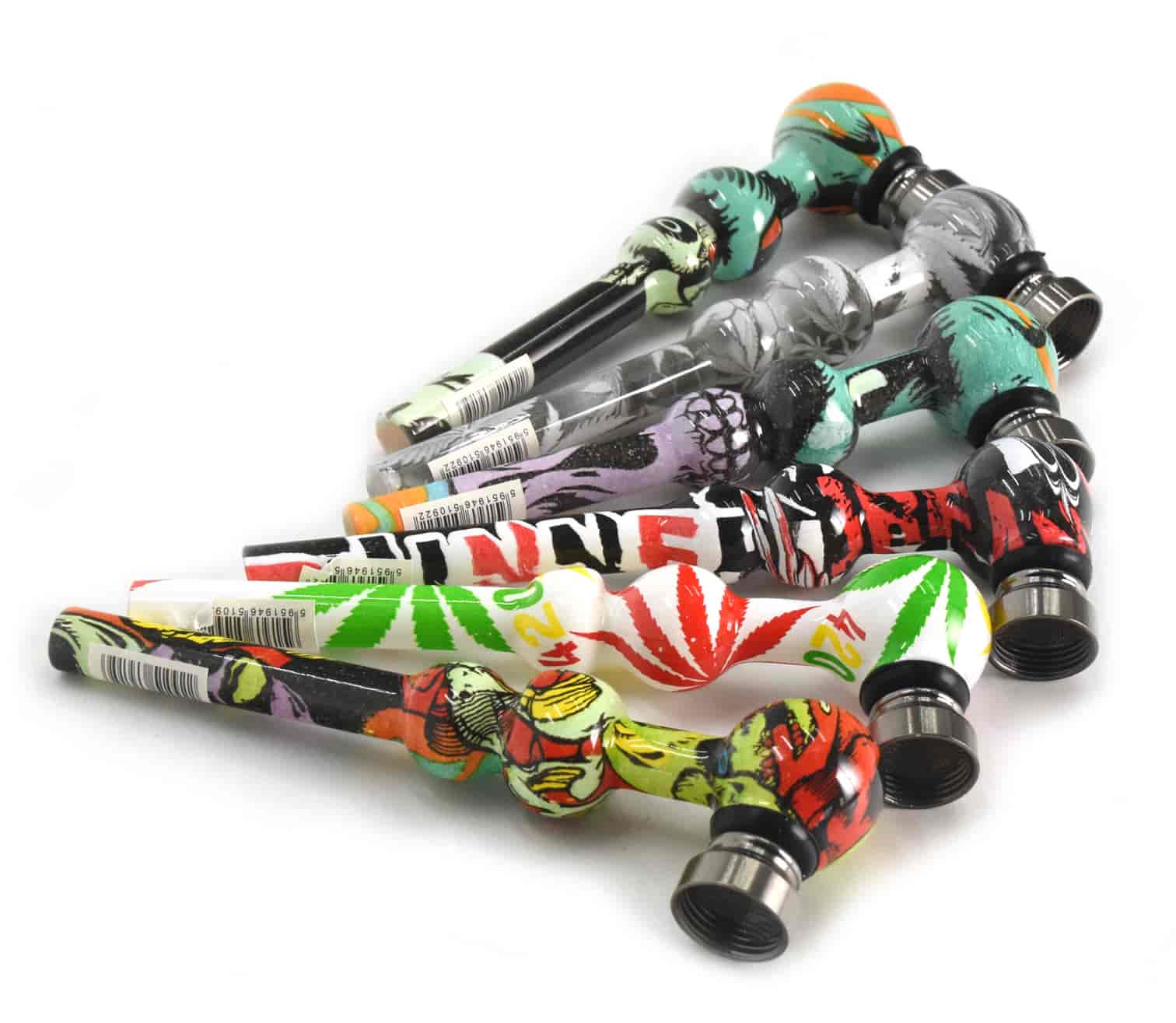 Üveg pipa GP1008 Színes Graffiti - 1. image