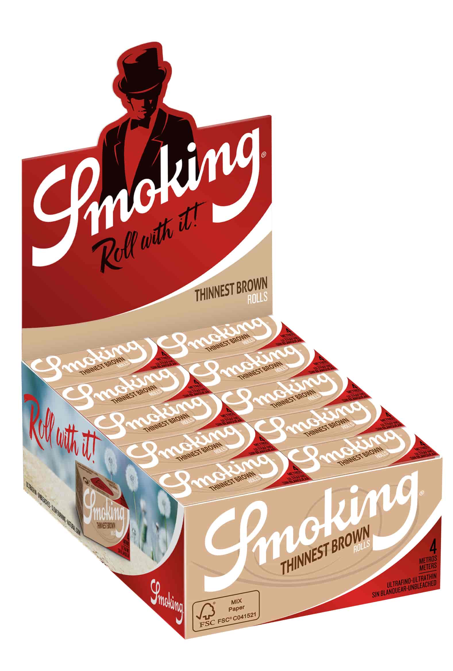 Cigarettapapír Smoking Thinnest Brown Roll 24 - 2. image