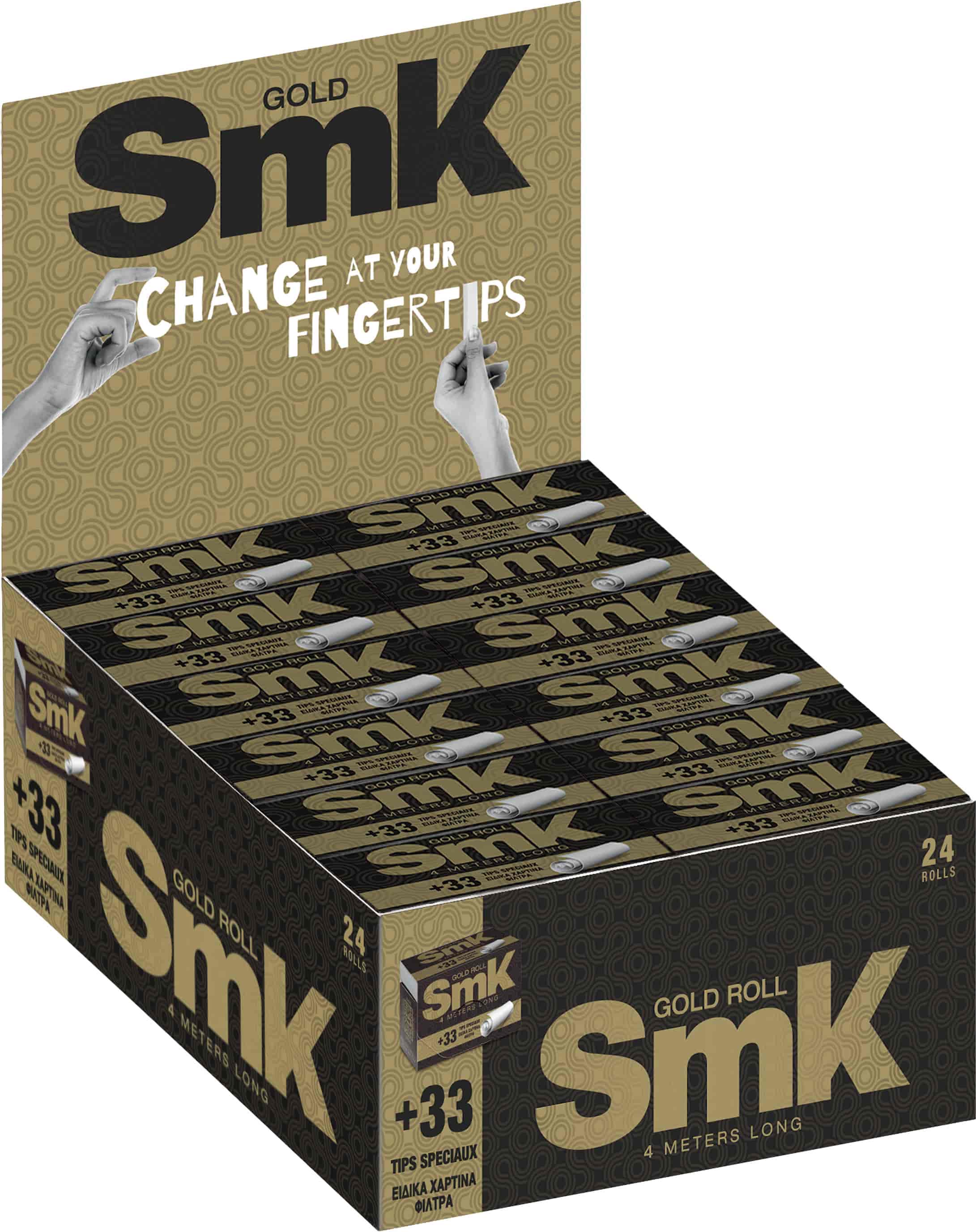 Cigarettapapír Smk Gold Roll + Tips 33 - 3. image