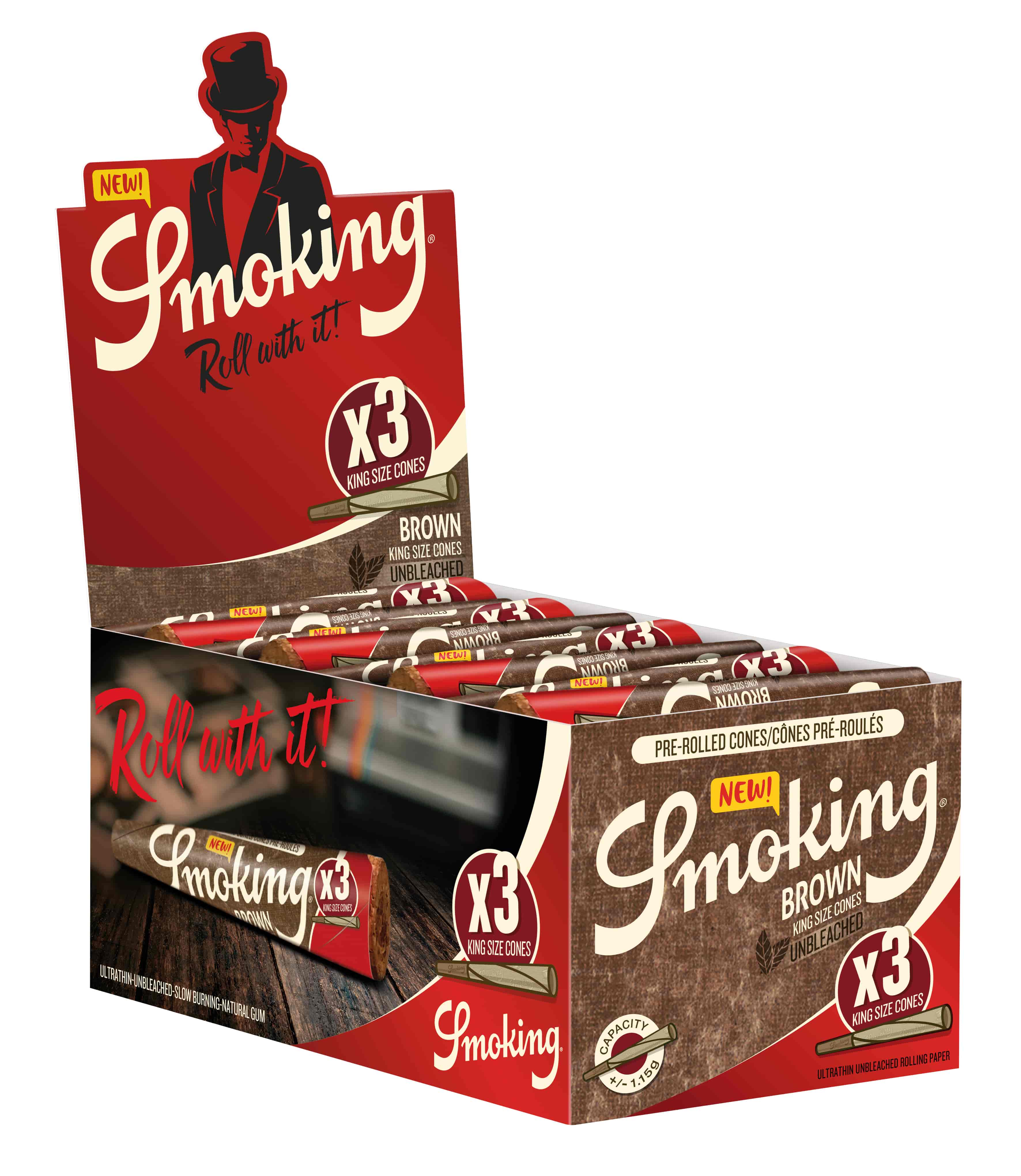 Cigarettahüvely Smoking Brown KS Cones 3 db - 2. image