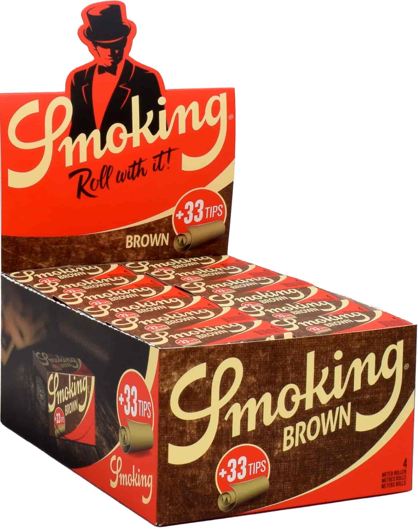 Cigarettapapír Smoking Brown Rolls + Tips 24 - 2. image