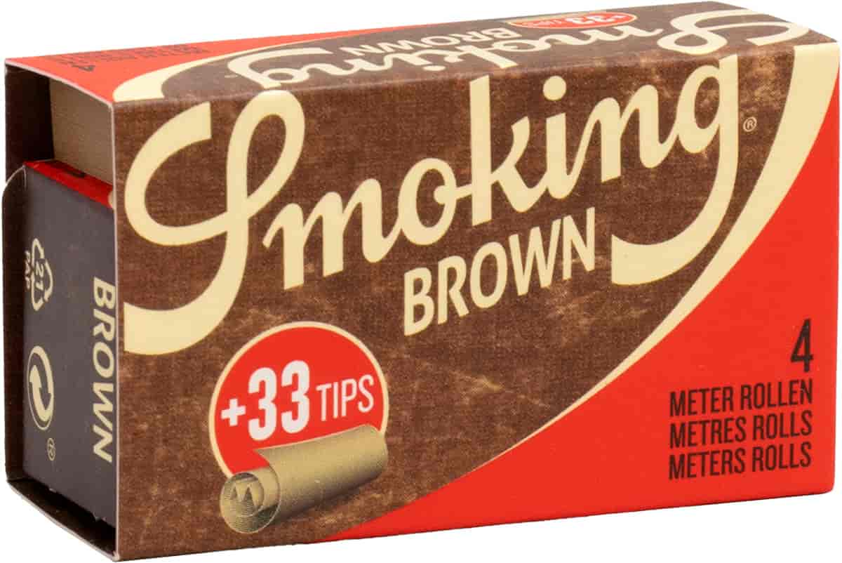 Cigarettapapír Smoking Brown Rolls + Tips 24 - 1. image